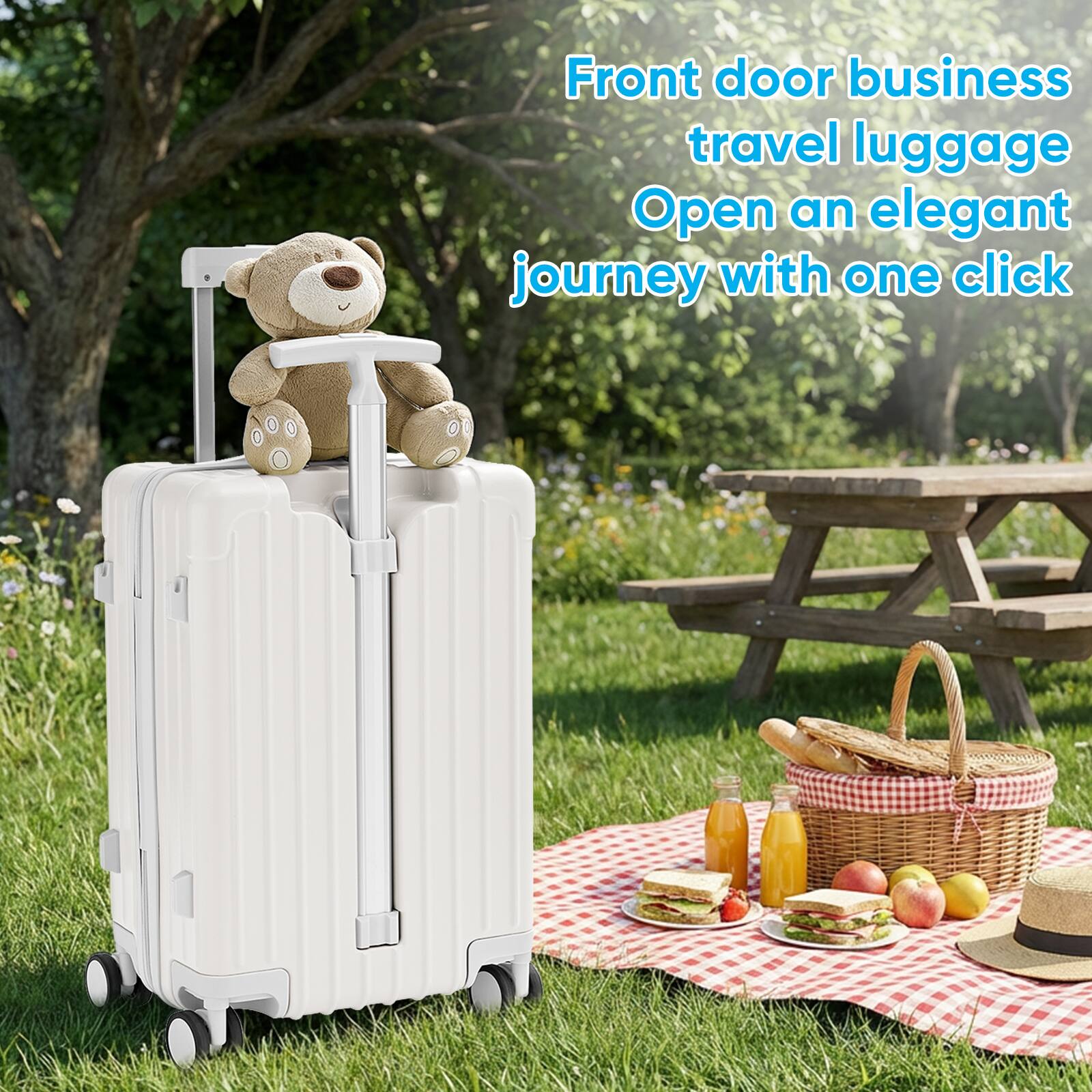 Front door business travel luggage  
Open an elegant journey with one click