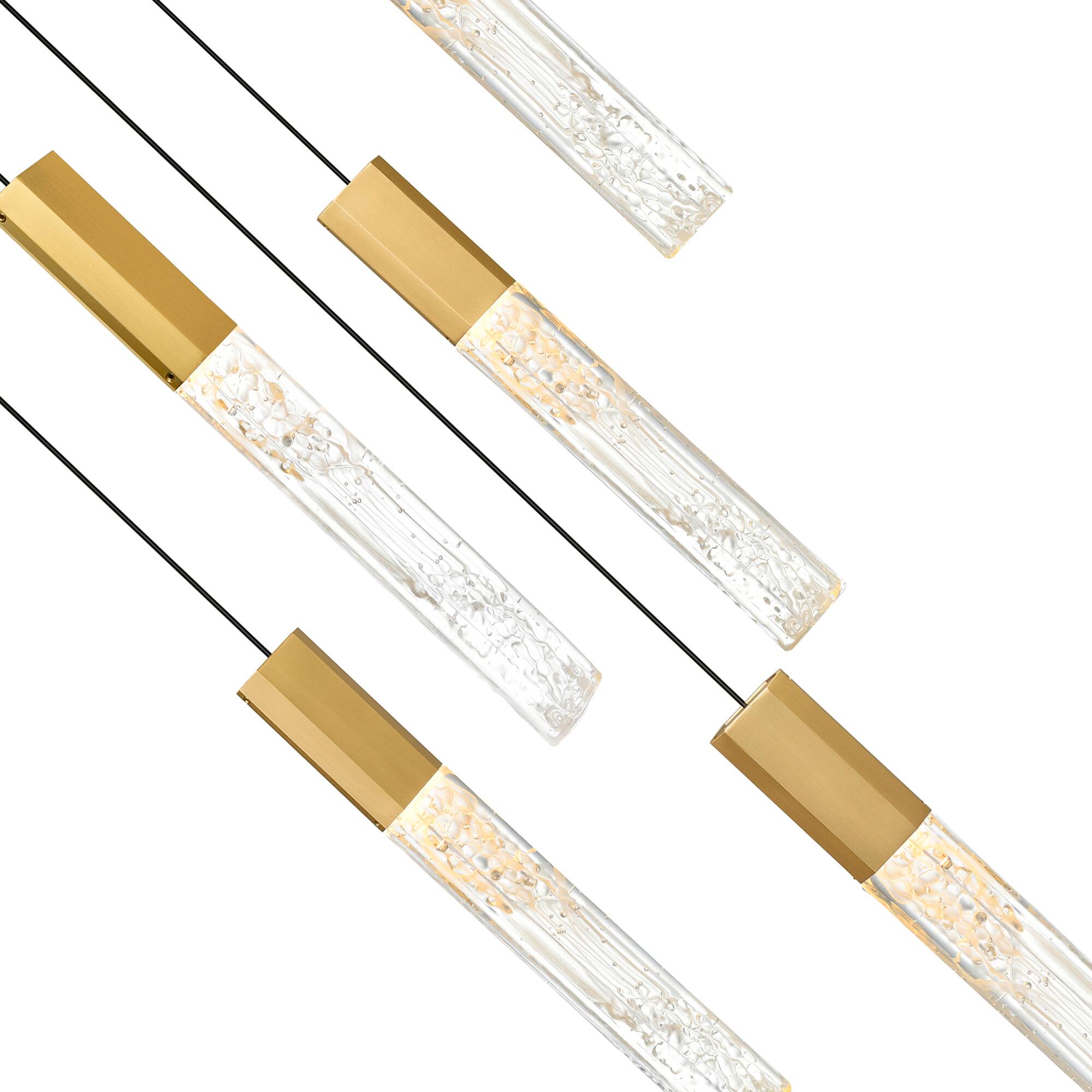 Left. CWI Lighting - Greta Integrated LED Brass Chandelier - Brass.