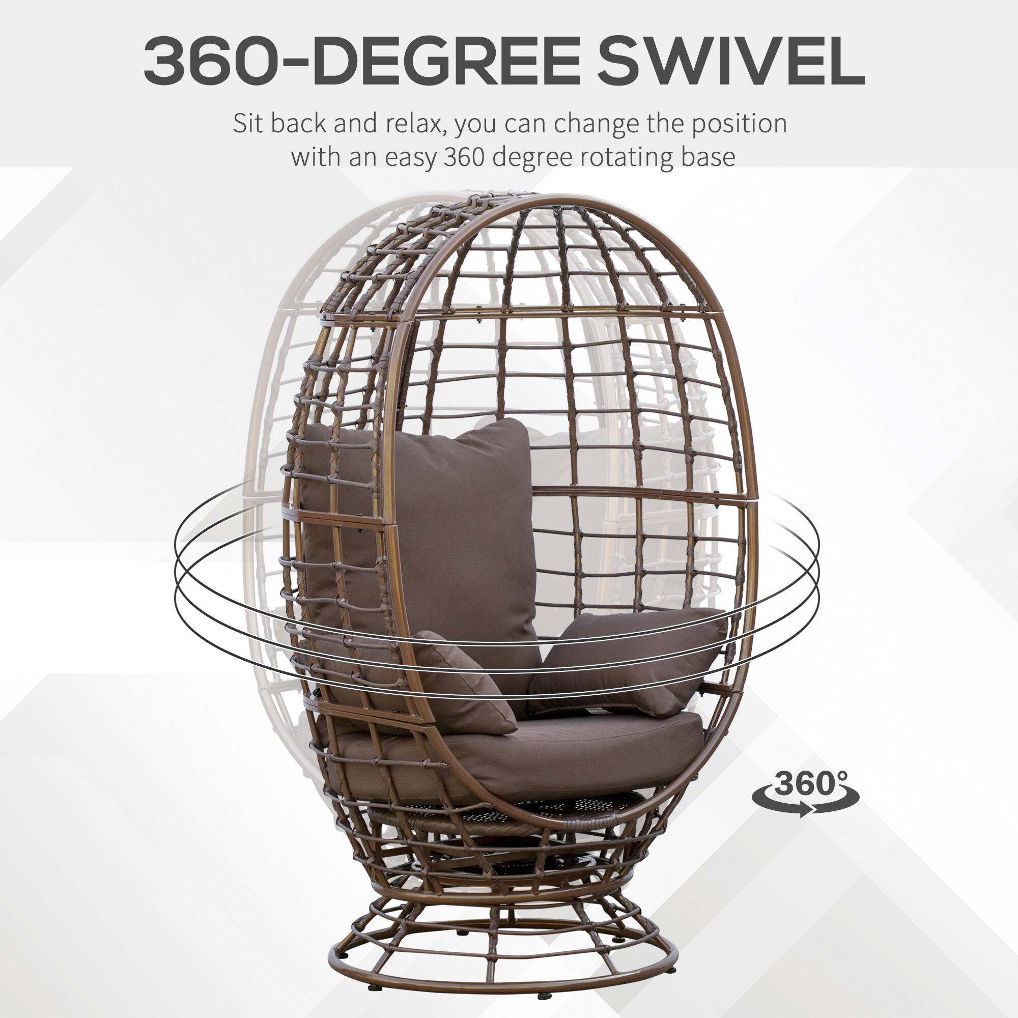 360-DEGREE SWIVEL

Sit back and relax, you can change the position with an easy 360-degree rotating base