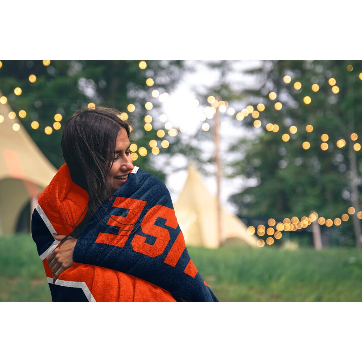 Alt View 1. Pegasus - Syracuse Orange 50" x 60" Endzone Ultra Soft Throw Blanket - Multicolor.