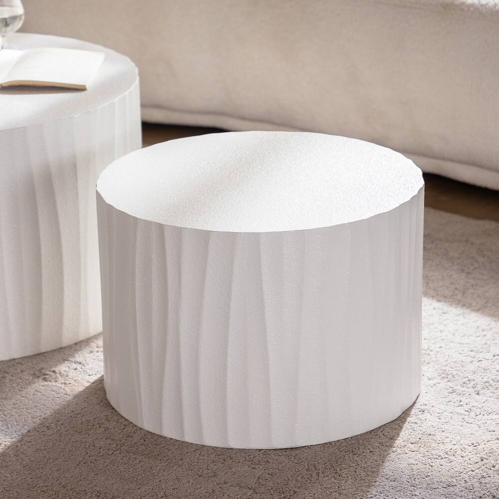 Alt View 1. Loheer - Loheer Nesting Coffee Table Set of 2 Round Wooden Modern Accent Table Fully Assembled - Natural.
