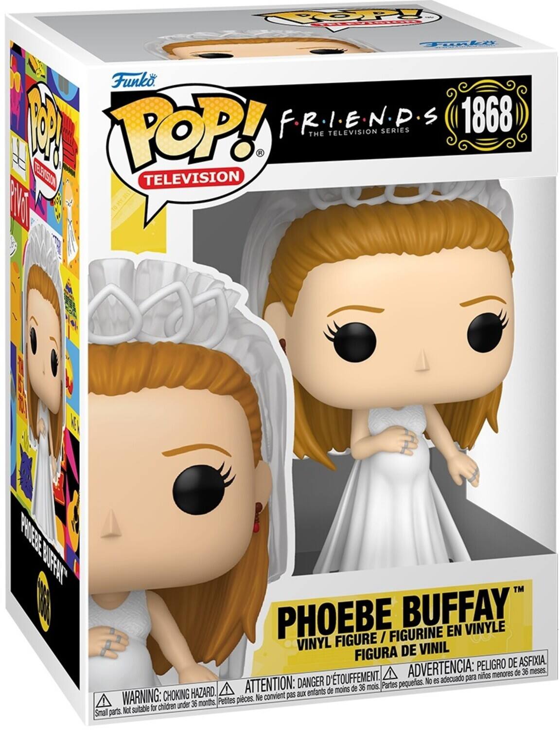 Funko POP! Television  
Friends The Television Series  
1868  
Phoebe Buffay  
Vinyl Figure / Figurine en Vinyle / Figura de Vinil  
Advertencia: Peligro de Asfixia.  
Attention: Danger d'étouffement.  
Warning: Choking Hazard.  
Small parts. Not suitable for children under 36 months.
