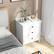 Alt View 4. Costway - Costway Nightstand with 3 Drawer for Bedroom Compact Storage Chest Modern Sofa Side - White.