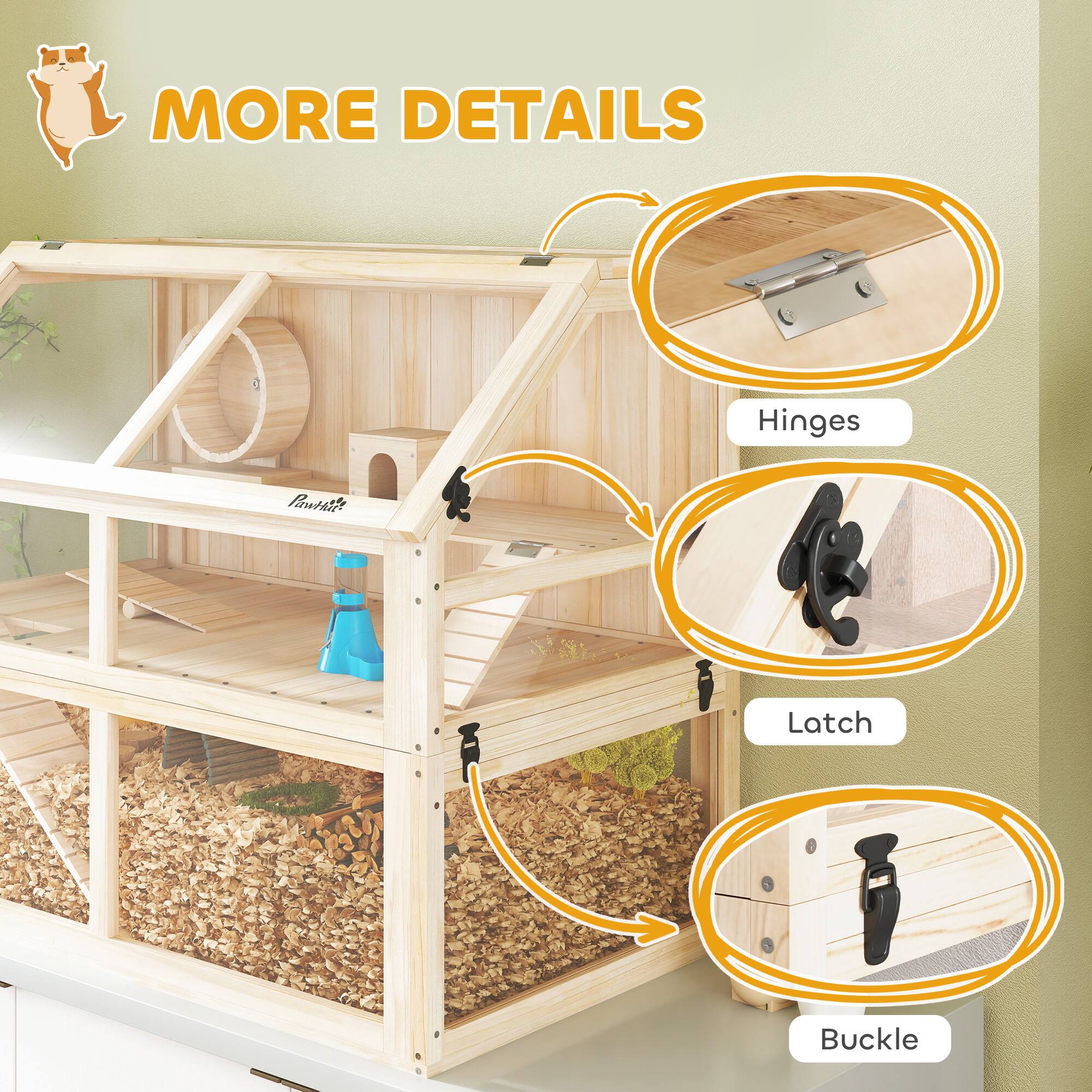 MORE DETAILS

- Hinges
- Latch
- Buckle
