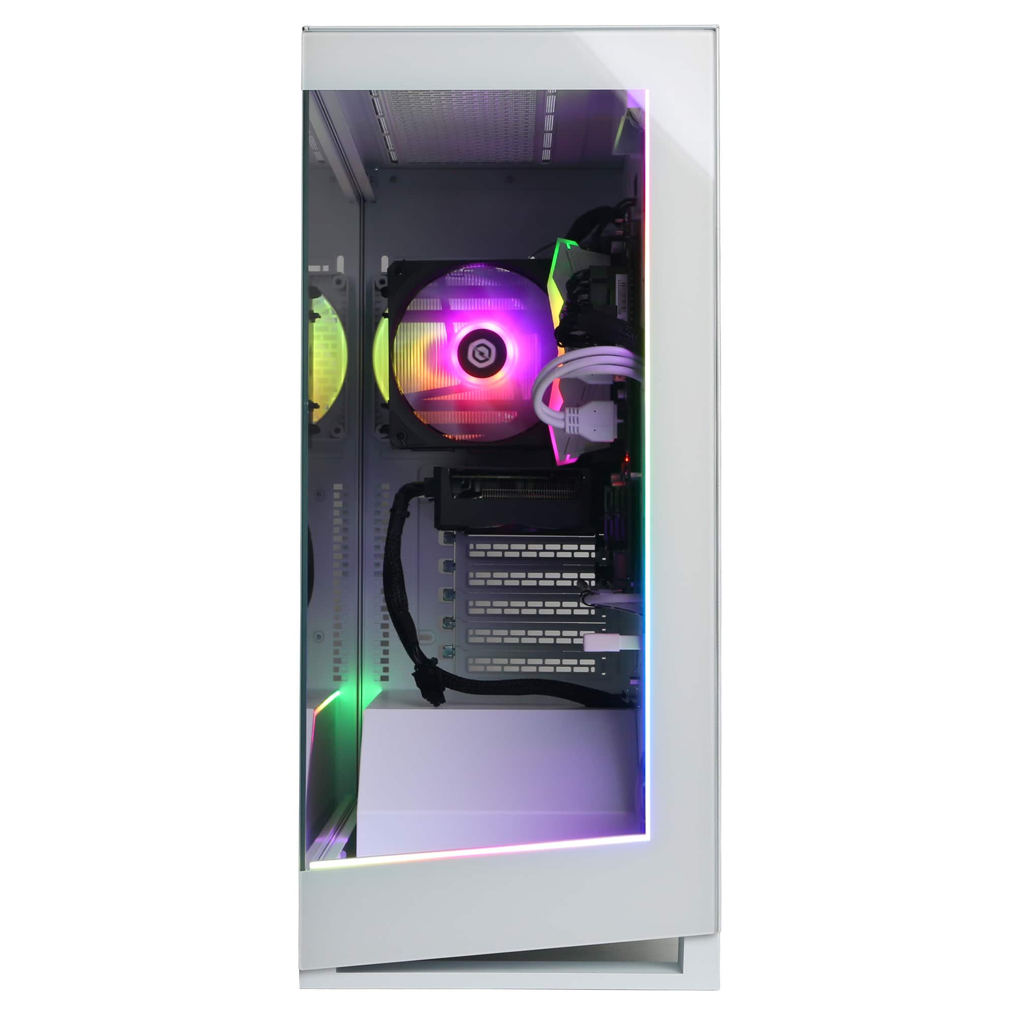 Alt View 11. CyberPowerPC - Gaming Desktop - Intel Core Ultra 225F - NVIDIA GeForce RTX 5060 8GB - 16GB DDR5 - 2TB PCIe 4.0 SSD - White.