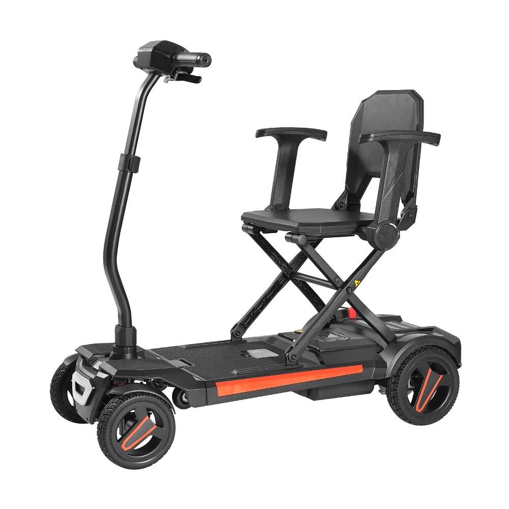 Left. Loheer - Loheer 4-Wheel Automatic Folding Electric Mobility Scooter 265lbs - Red.
