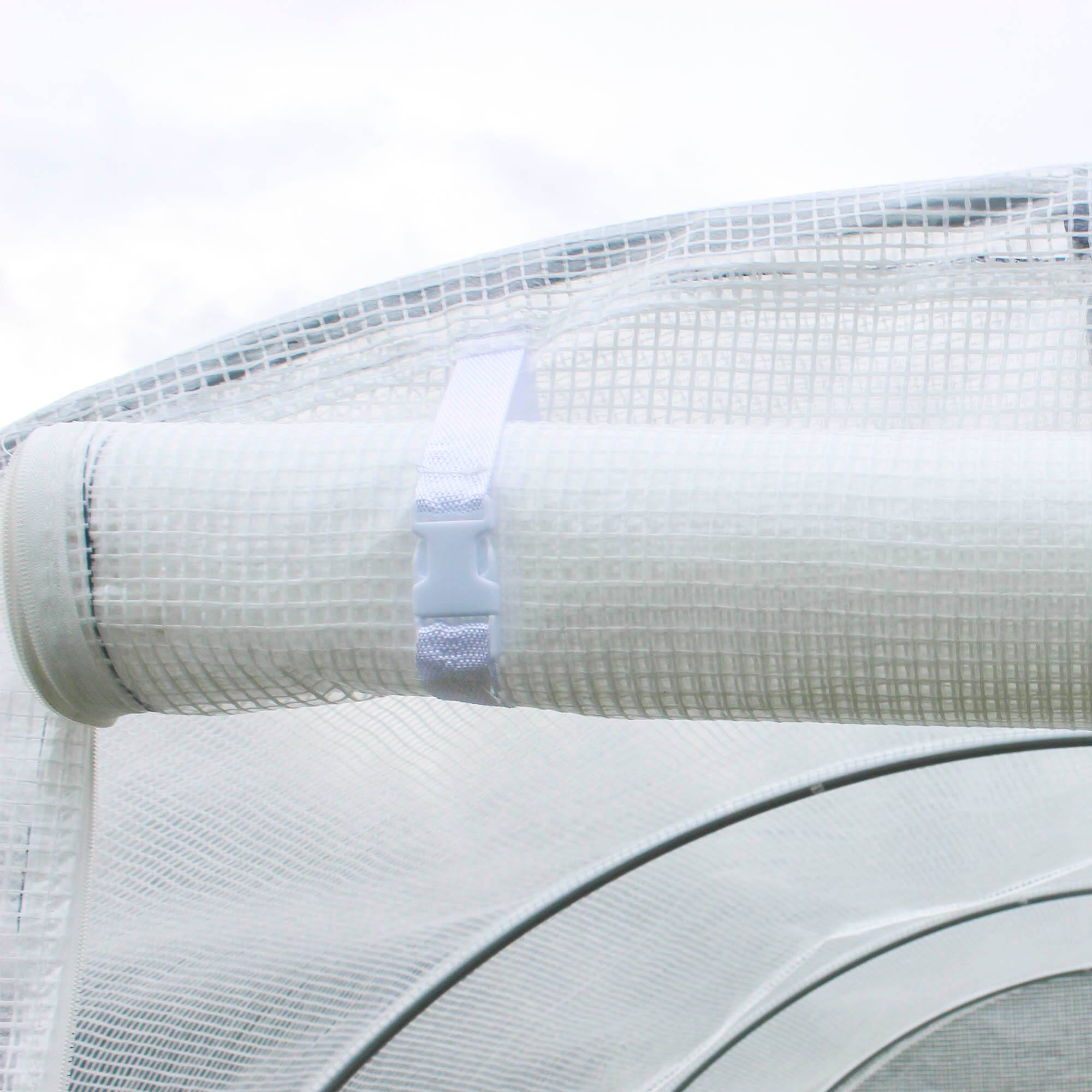 Alt View 8. Outsunny - 9.8' x 6.6' x 6.6' Plastic Greenhouse Cover Replacement, Heavy Duty Waterproof Tarp for Hoop House - white.