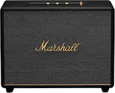 Front. Marshall - Woburn III Bluetooth Home Speaker with Bass / Treble / Volume Controls and 3.5 mm Auxiliary / RCA / HDMI Inputs - Black.
