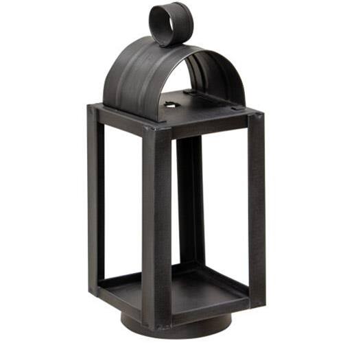 Front. BreeBe - Antiqued Tin Cape Cod Mini Lantern - Black.