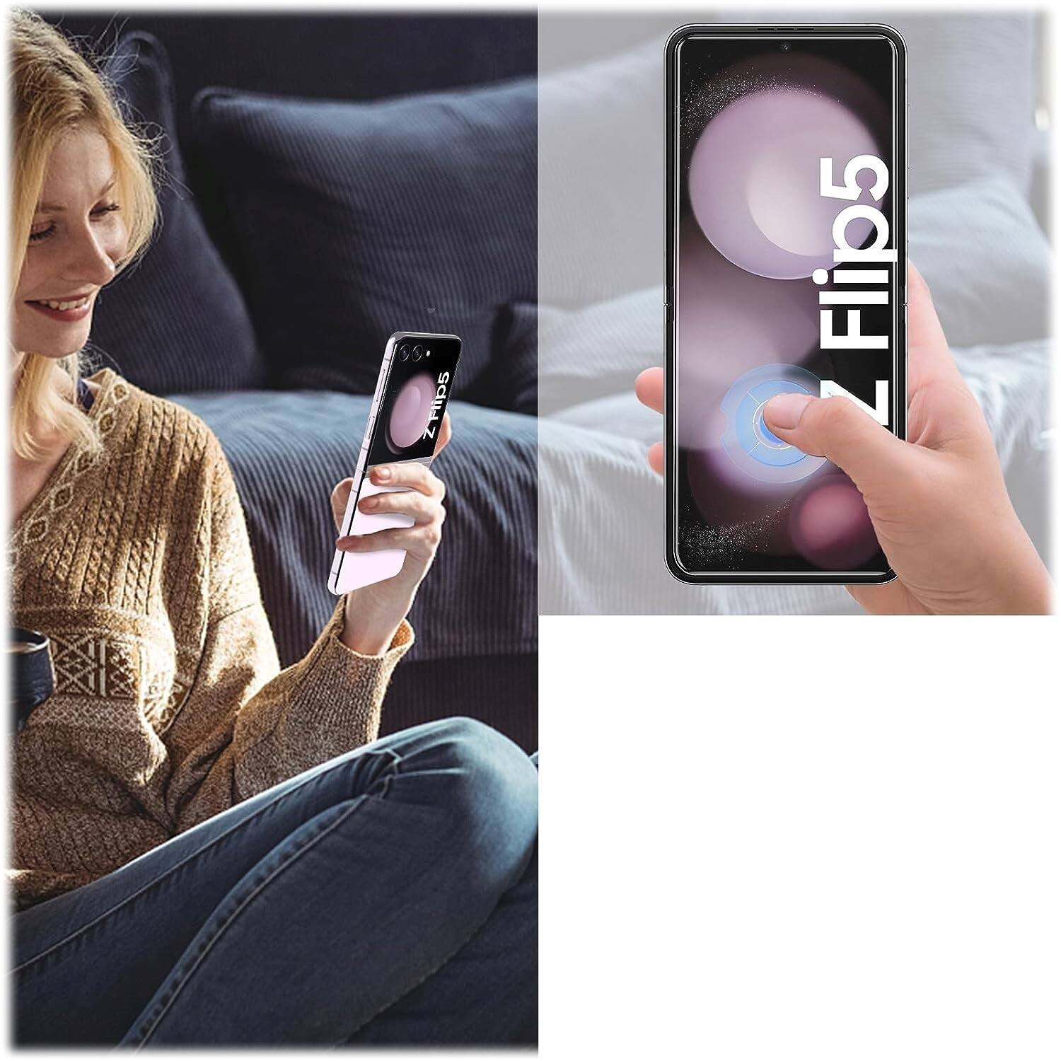 Alt View 12. SaharaCase - ZeroDamage Ultra Strong+ Tempered Glass + Film Screen Protector for Samsung Galaxy Z Flip5 (2-Pack) - Clear.