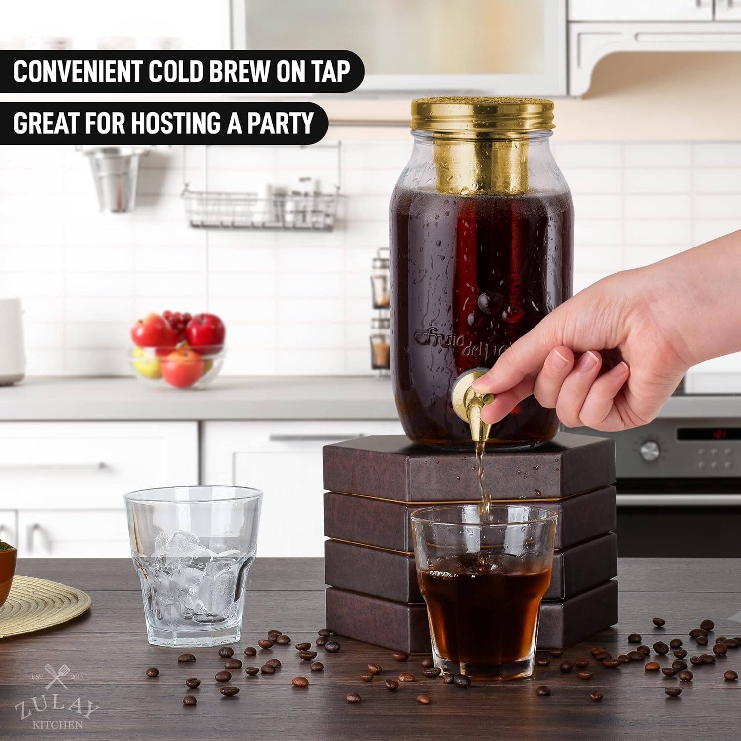 CONVENIENT COLD BREW ON TAP  
GREAT FOR HOSTING A PARTY  

ZULAY KITCHEN