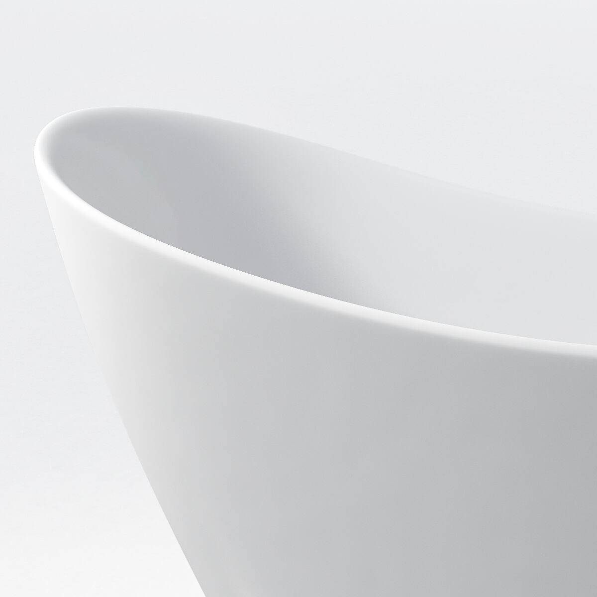 Alt View 8. Loheer - Loheer 59 Inch Freestanding Bathtub Acrylic Soaking Tub Gloss White Oval Center Drain - Gloss White.