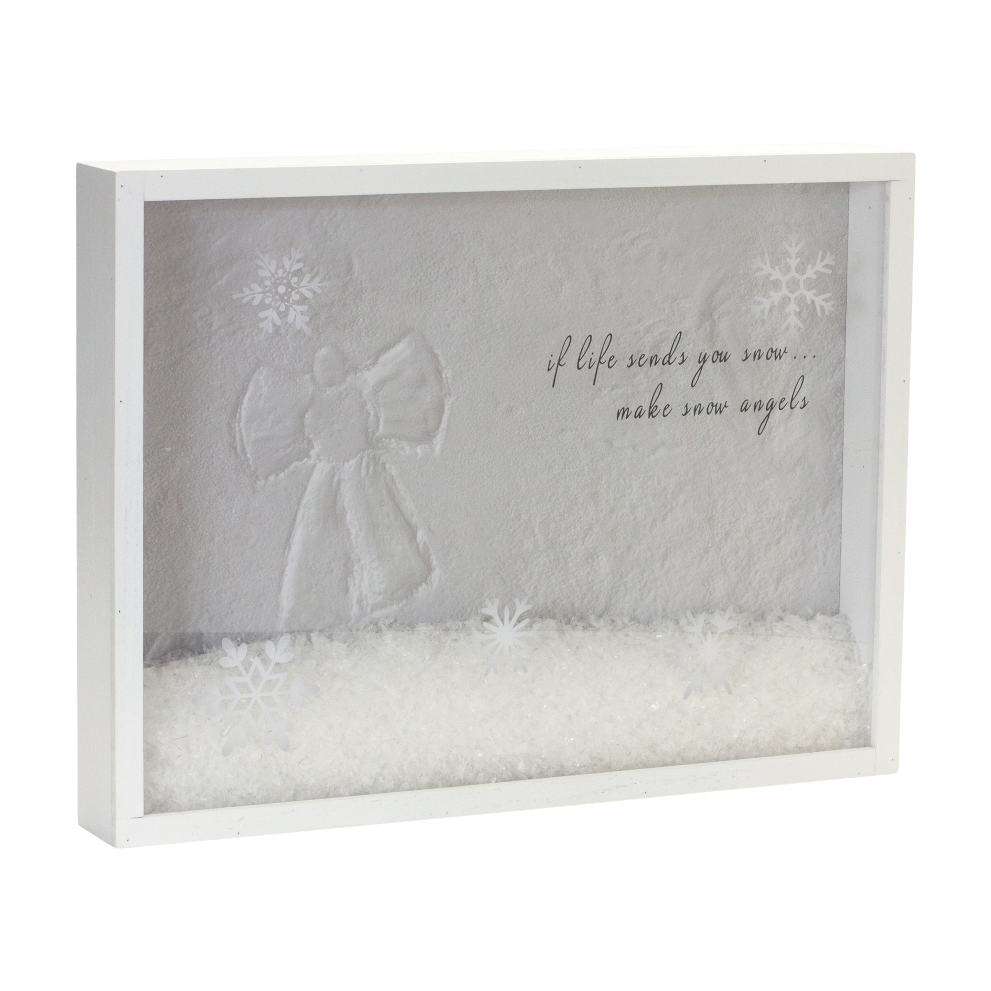 BreeBe - Snow Angel Shadow Box 15.75"L - White