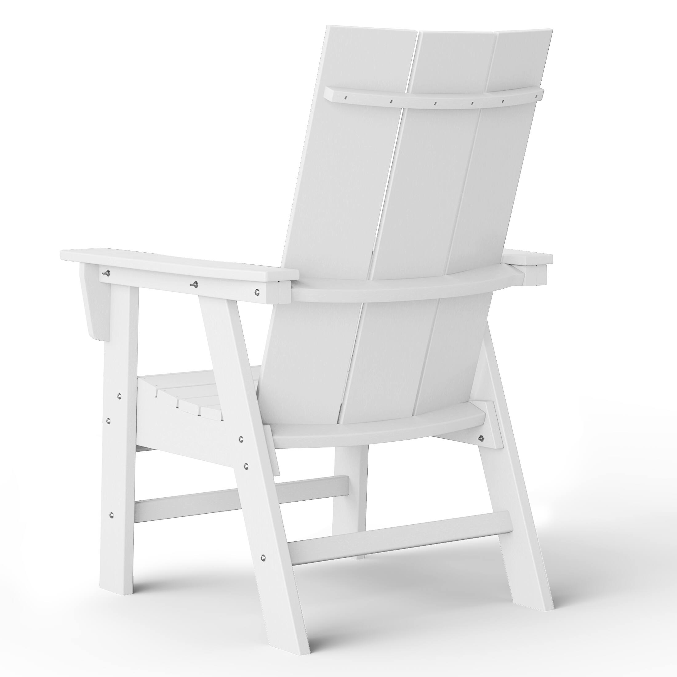 Back. WestinTrends - WestinTrends Ashore Outdoor Patio HDPE Plastic Modern Adirondack Dining Chair - White.