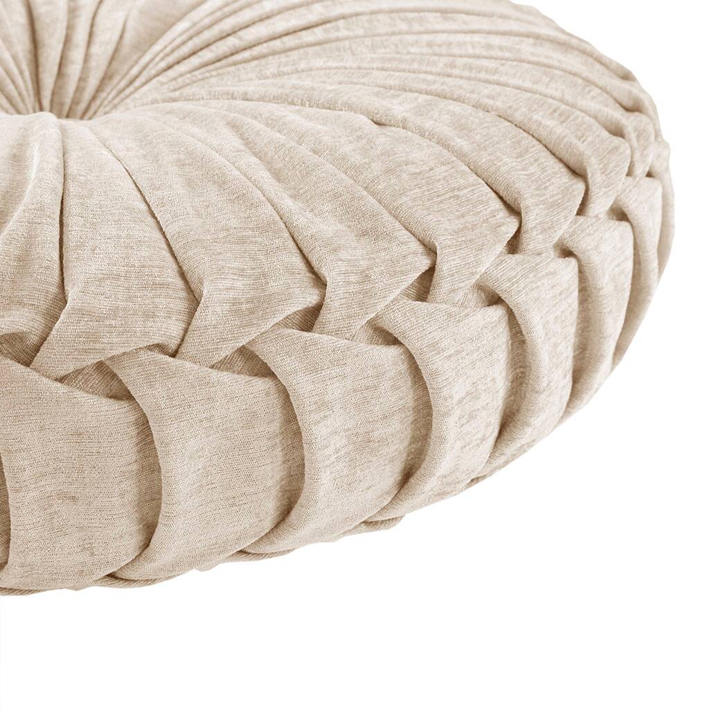 Alt View 1. Gracie Mills - Gracie Mills Yvonne Plush Round Chenille Floor Pillow Cushion - Ivory.