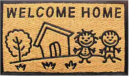 Amber Sporting Goods - Welcome Home Doormat – Coir & Rubber, Anti-Skid, Indoor/Outdoor Front Door Mat, 30x18" - Brown