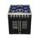 Alt View 5. Forno Appliances - 30 in. Wide 5 Burner Capriasca 4.32 Cu. Ft. Dual Fuel Range with French Door Design - Black.