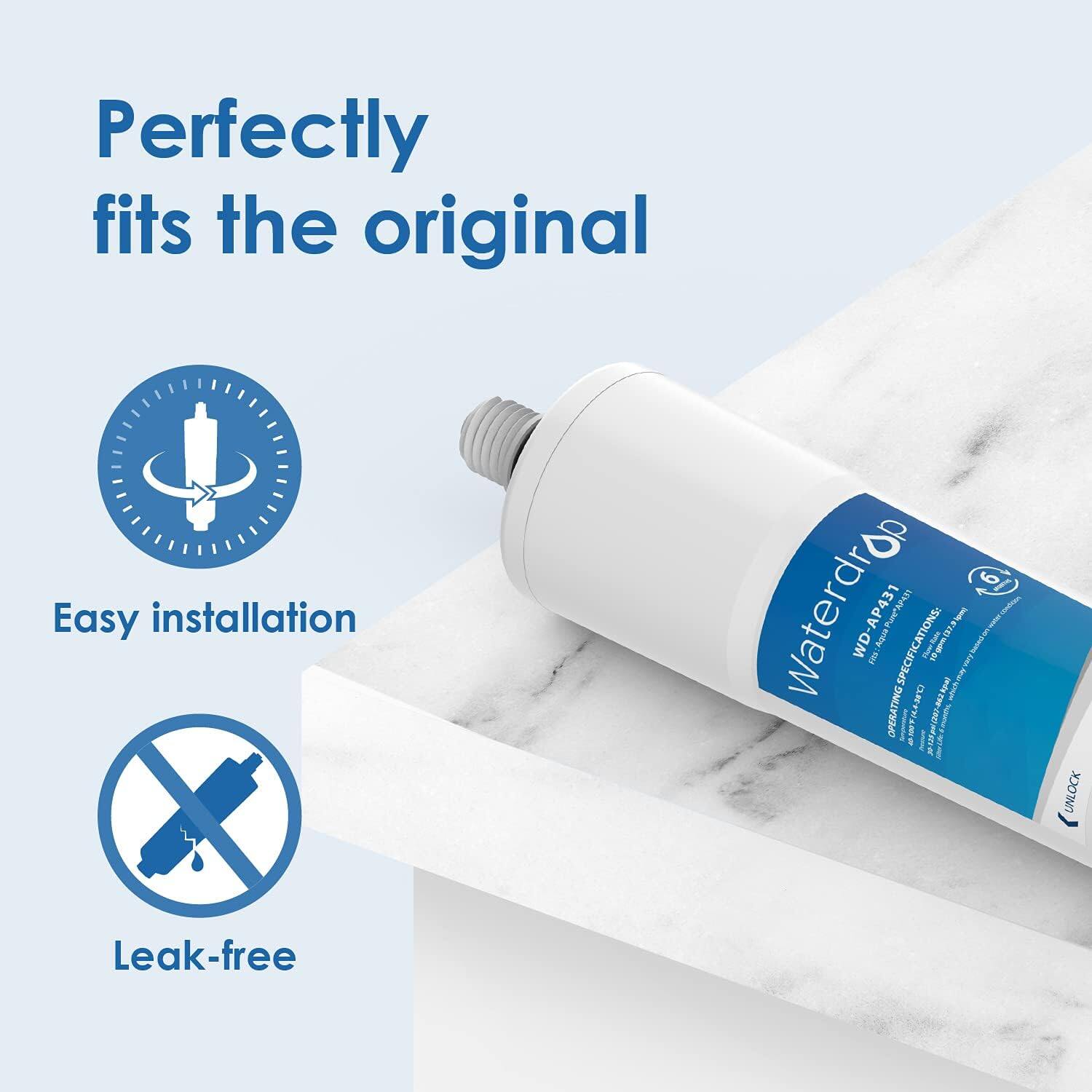 Perfectly fits the original
Easy installation
Waterdrop P431 I APATI I WD-AP431
Leak-free