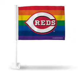 Rico Industries - Cincinnati PRIDE Reds Baseball 11X14 inch Window Mount 2-Sided Car Flag - Multi