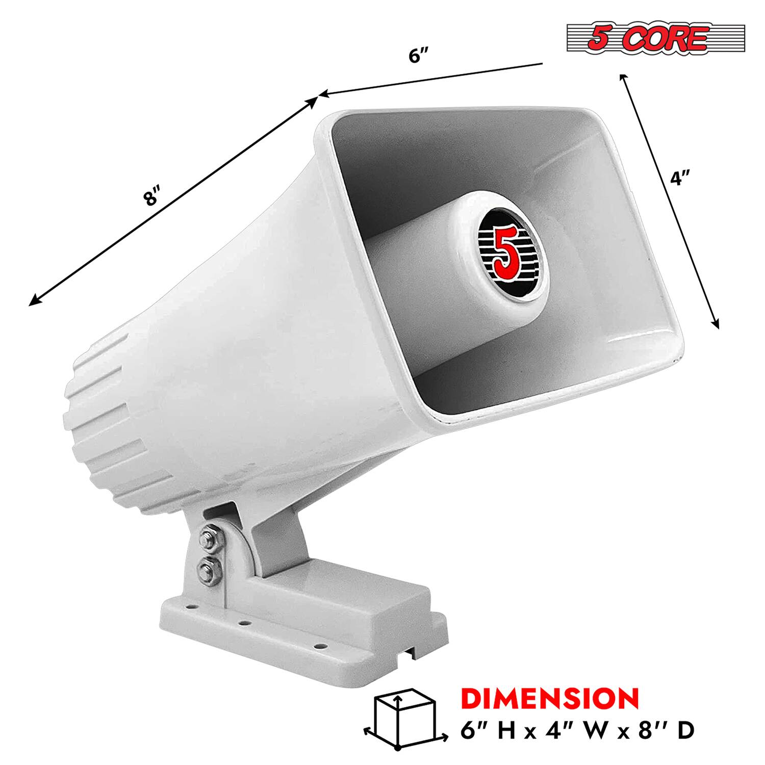 6" 5 CORE 8" 5 4" DIMENSION 6" H x 4" W x 8" D