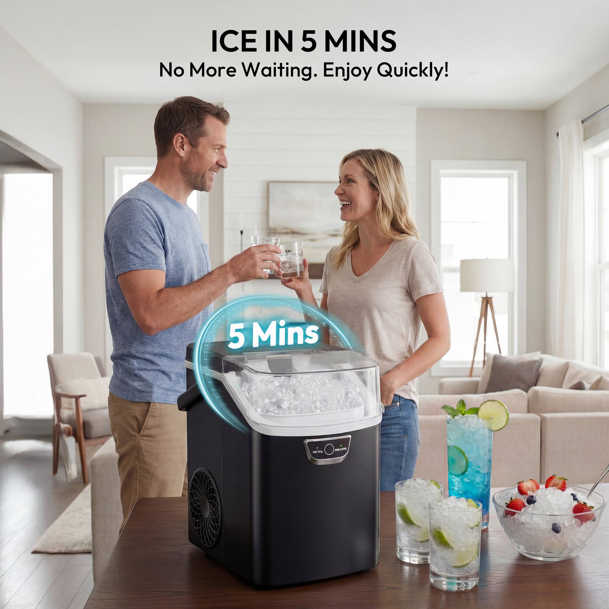 ICE IN 5 MINS  
No More Waiting. Enjoy Quickly!  

5 Mins