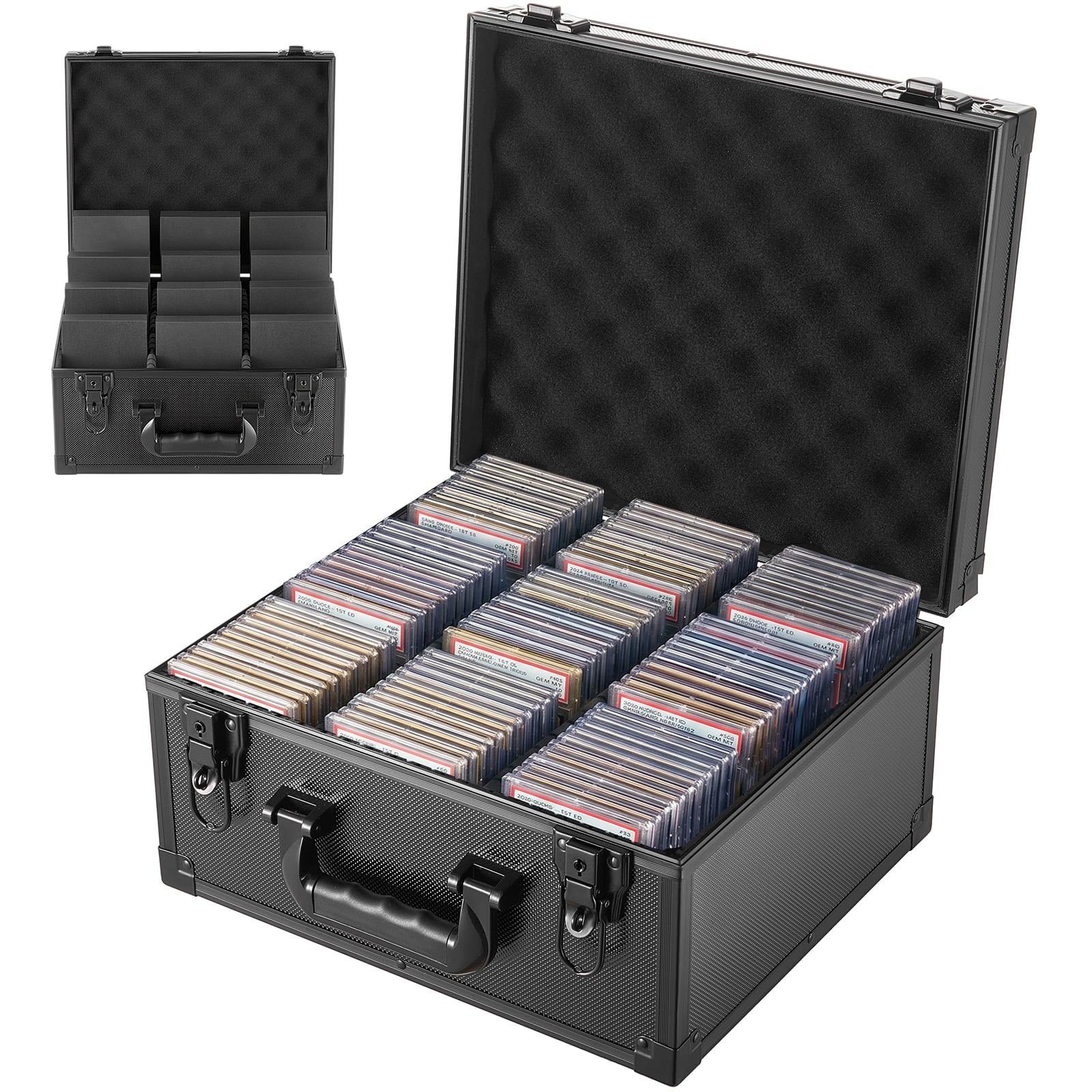 Vevor | | Graded Card Case 3 Row 180 PSA Slab Storage Box with Mechanical Lock, Baseball Sports Trading Cards Holder Collector | Black | Best Buy