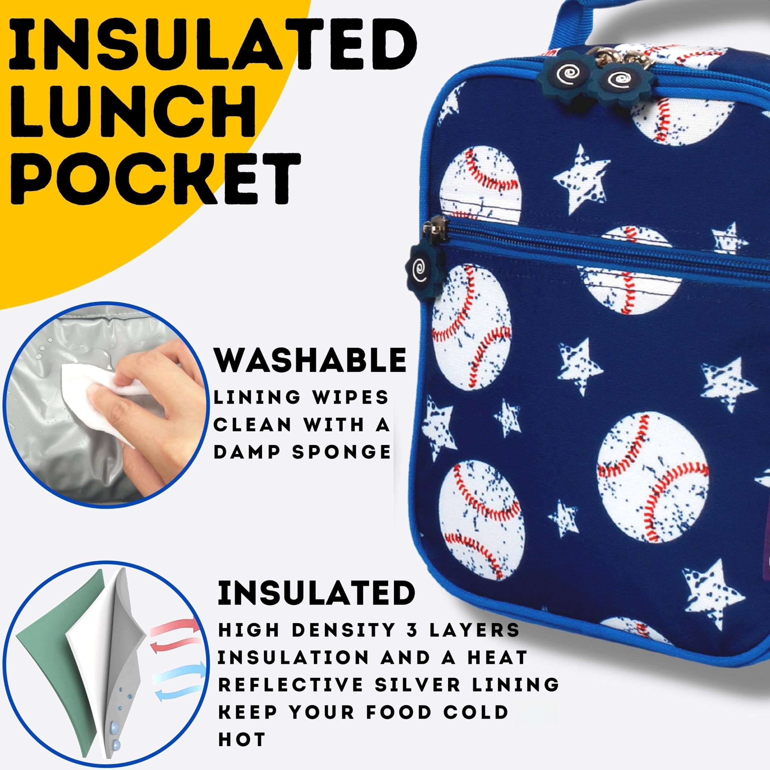 Alt View 2. Pacoar Cade - Unisex Kid's Duet Backpack With Lunch Bag Set  Baseball One Size - SPACESHIP.