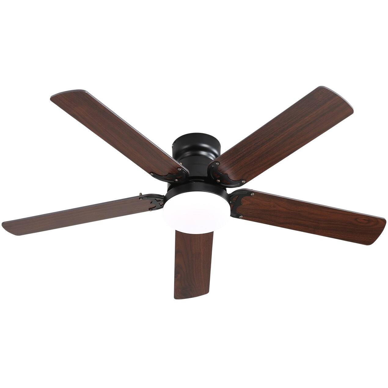 Alt View 2. Sofucor - 42 Inch Modern Ceiling Fan with Light and Remote Control 6 Adjustable Wind Speed Dimmable Light & Bedroom Ceiling Fans - Black - 2PCS.
