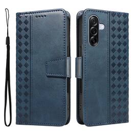 Dteck - For Samsung Galaxy A17 5G Shockproof Leather Folio Kickstand Card Slots Wallet Case with Strap - Blue