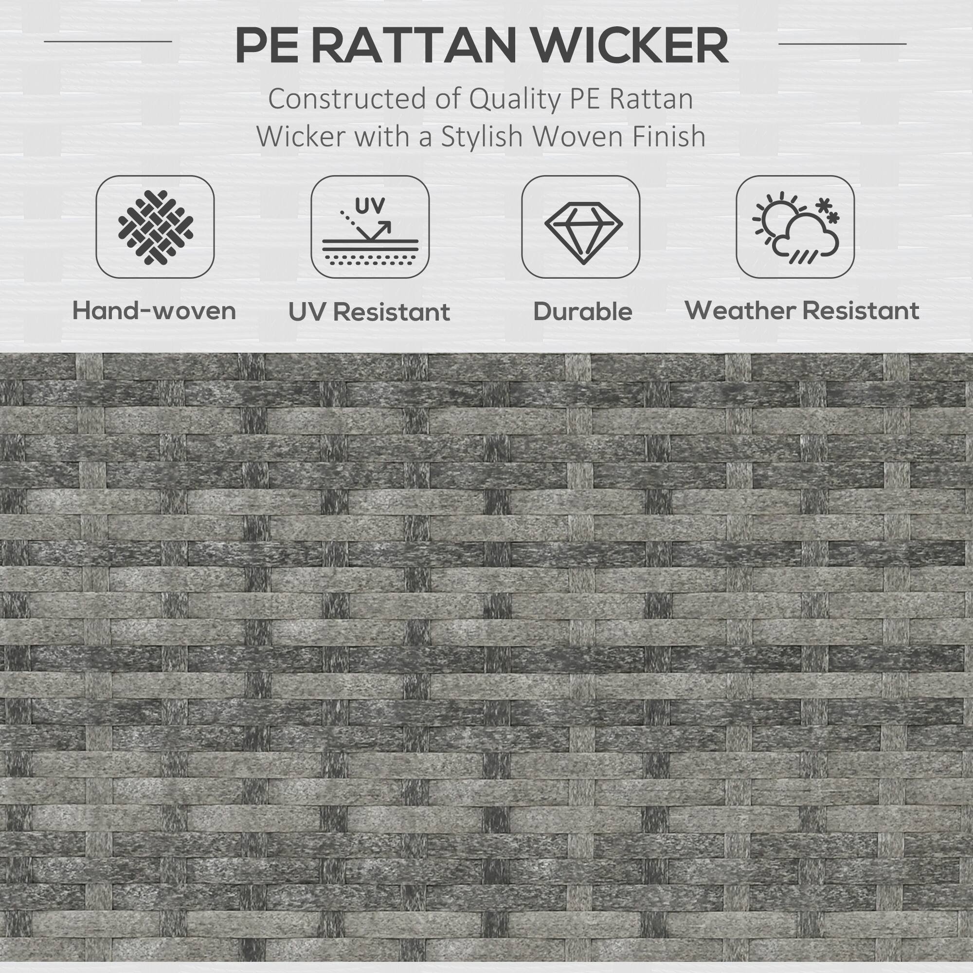 PE RATTAN WICKER  
Constructed of Quality PE Rattan Wicker with a Stylish Woven Finish  

- Hand-woven  
- UV Resistant  
- Durable  
- Weather Resistant