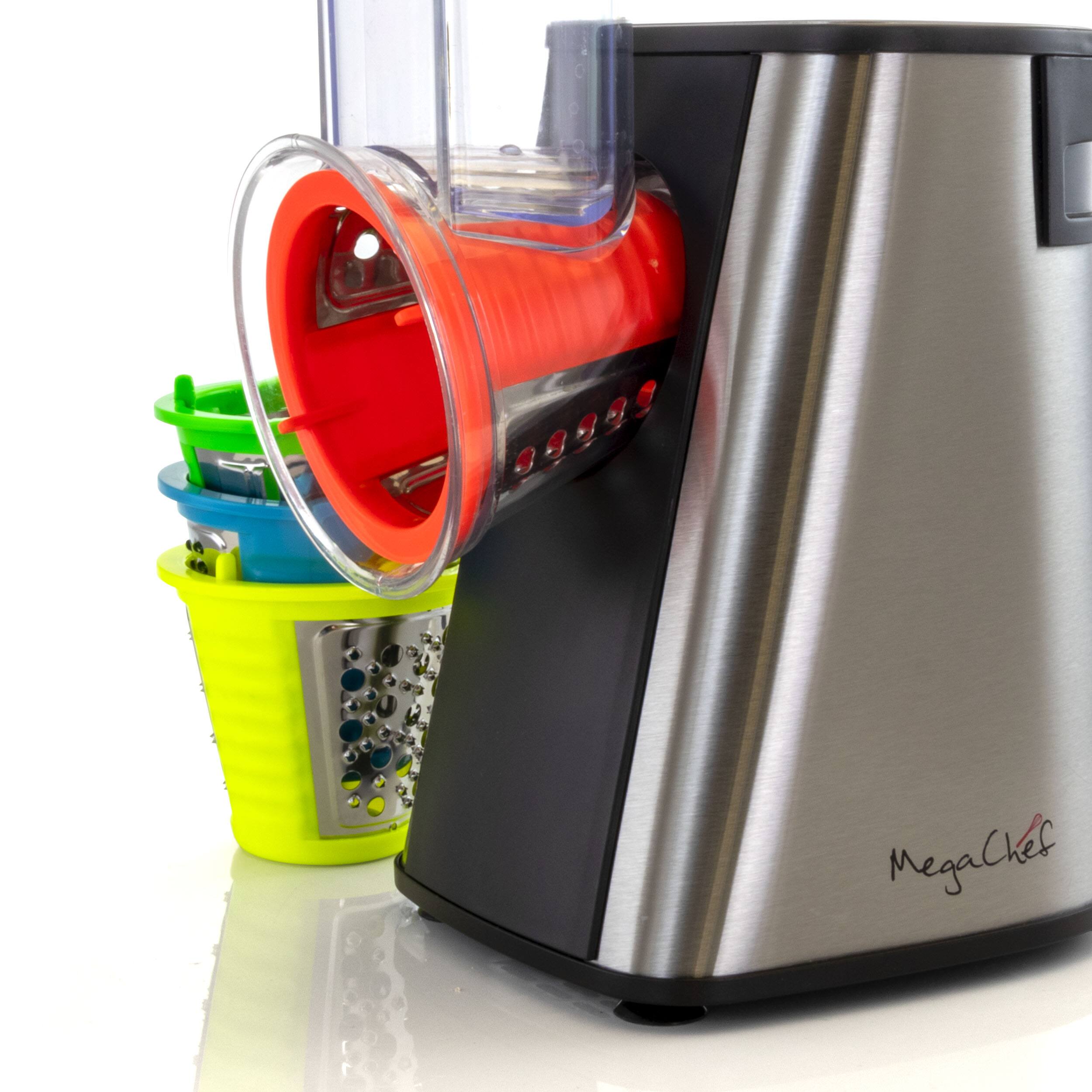 Alt View 3. MegaChef - Megachef 4 in 1 Stainless Steel Electric Salad Maker with One-Touch Control and Attachments - Silver.