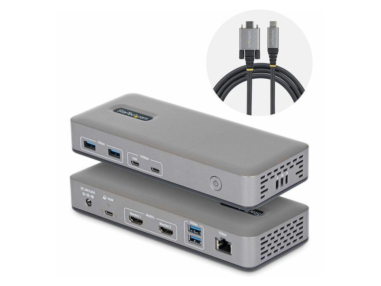 StarTech.com - StarTech USB-C Dock 4K HDMI 100W Charge 1GbE Multi-Monitor 196NUSBCDOCK