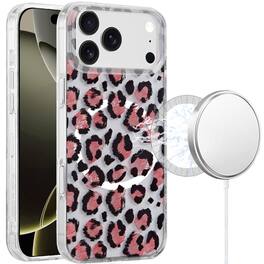 Kitcheniva - IMD Dual Layer Magnetic Circle Cover Phone Case With Tempered Glass For iPhone 17 Pro Max - Brown