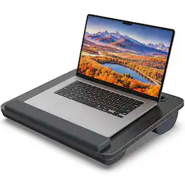 PARKER SLATER - Laptop Lap Desk Portable Large For Bed Up Table With Wrist Rest Mouse Pad Tablet Phone Slot Handle Cushion