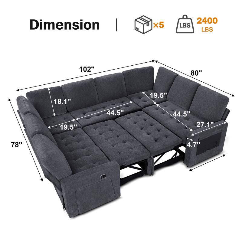 Dimension  
x5  
2400 LBS  
102"  
80"  
18.1"  
19.5"  
44.5"  
19.5"  
44.5"  
27.1"  
78"  
4.7"