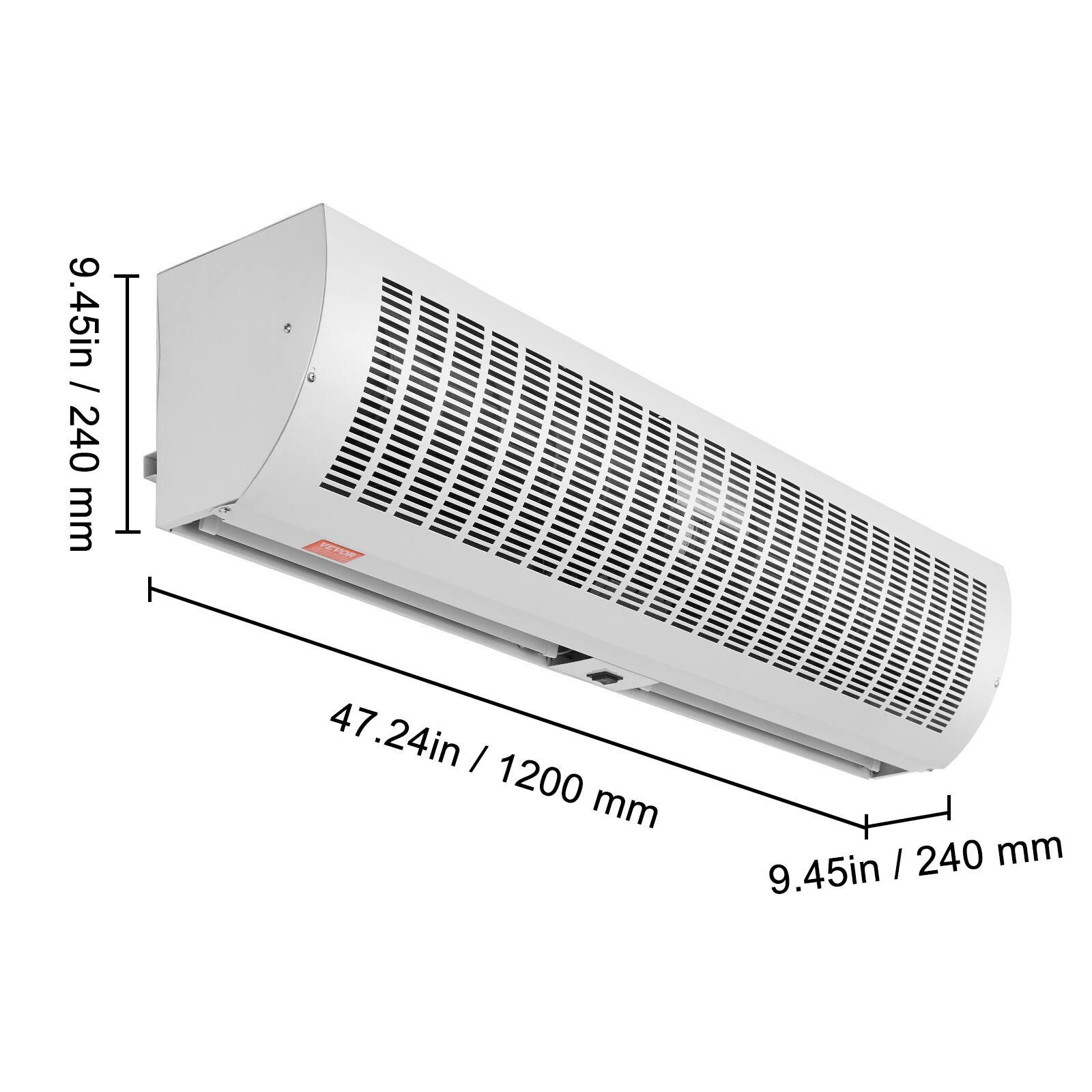 9.45in / 240 mm  
47.24in / 1200 mm  
9.45in / 240 mm