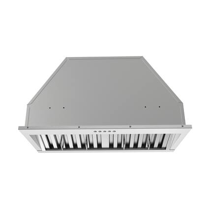 Front. Streamline - 28 in. Alcamo Ducted Insert 350 CFM Range Hood, Baffle Filters, Electronic Button Control, LED Light - Brushed Stainless Steel.