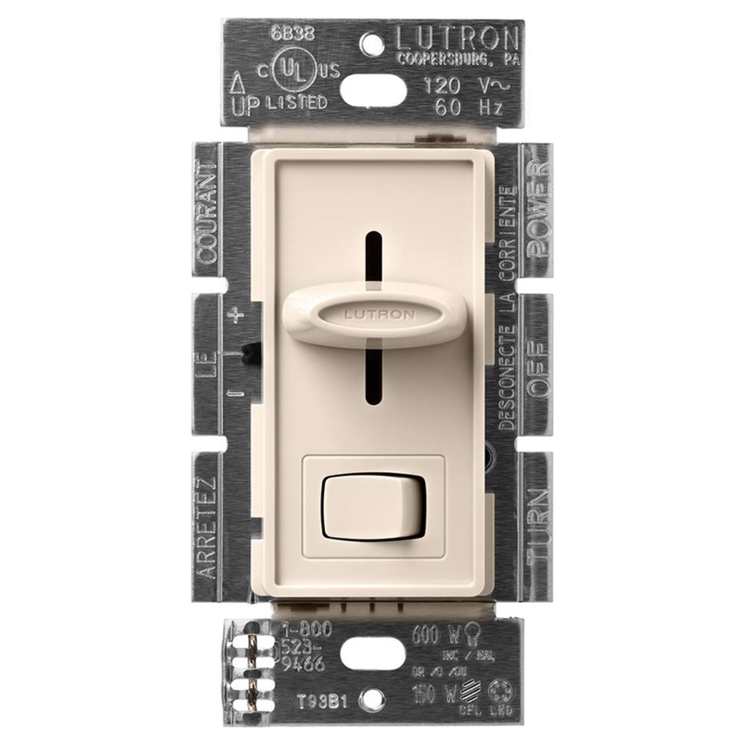 6B38  
LUTRON  
COOPERSBURG, PA  
120 V~  
60 Hz  
UP LISTED  
C UL US  
COURANT  
LA CORR ENTE  
DESCONECTE  
ARRETEZ  
TURN  
OFF  
1-800 523-9466  
600 W  
150 W  
T93B1  
DEL LND