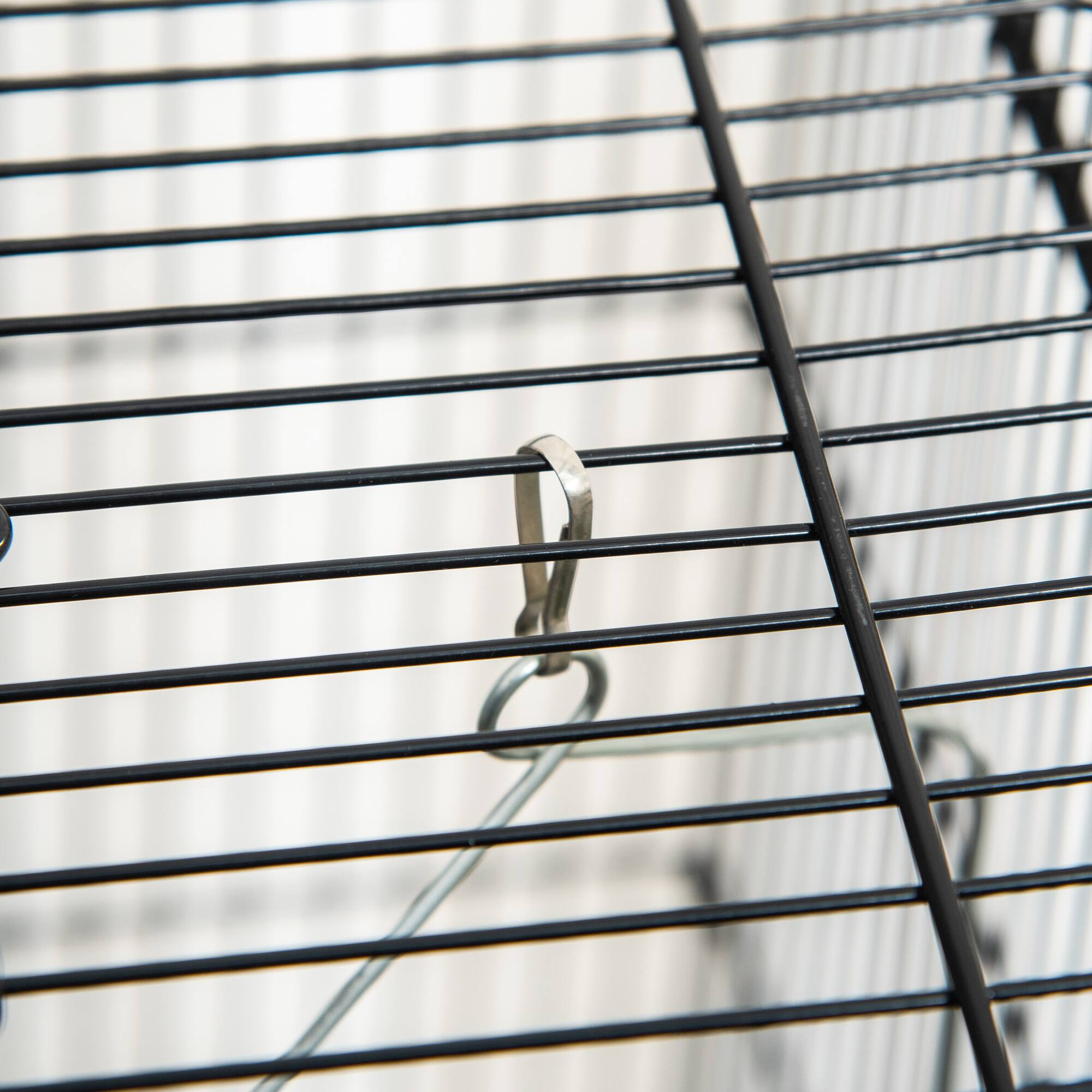 Alt View 4. Pawhut - 45" Metal Indoor Bird Cage, Parrot Cage, Bird Aviary with Detachable Rolling Stand, Storage Basket, and Accessories.