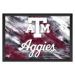 Sporticulture - Texas A&M Aggies 27" x 39" Brush Stroke Logo Framed Art Print - Multicolor