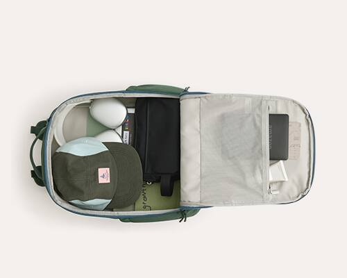 Alt View 1. Bagsmart - Moss 22L Backpack, 180° Full-Opening Work & Commute Daypack with 15.6" Laptop Sleeve for Daily Use - Spruce Blue.