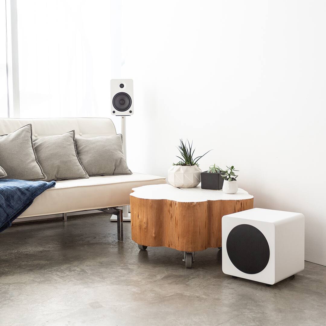 Alt View 2. Kanto - Kanto SUB8 8-inch Sealed Powered Subwoofer (Matte White) - Matte White.