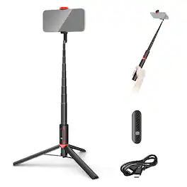 Neewer - 57.9" Metal Selfie Stick Tripod for Smartphones, w/ Remote Control