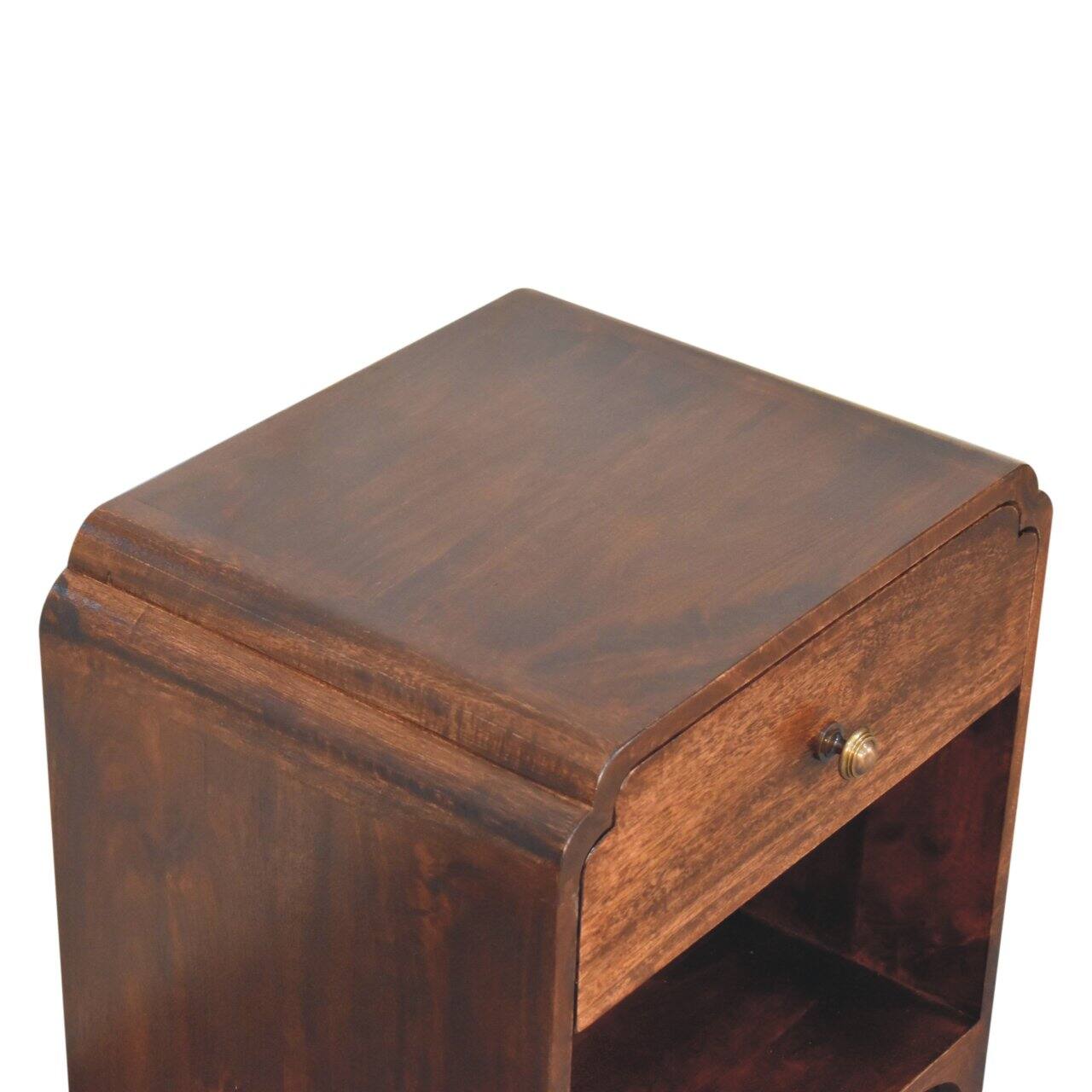 Alt View 2. Artisan Furniture - Artisan Furniture Solid Wood California Walnut Newton Bedside, 1 Drawer, 1 Open Slot, Dark Brown - Dark Brown.