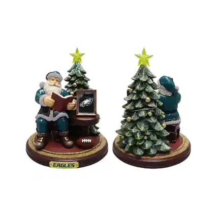 Front. The Memory Company - Philadelphia Eagles Christmas Story Santa Figurine - Multicolor.
