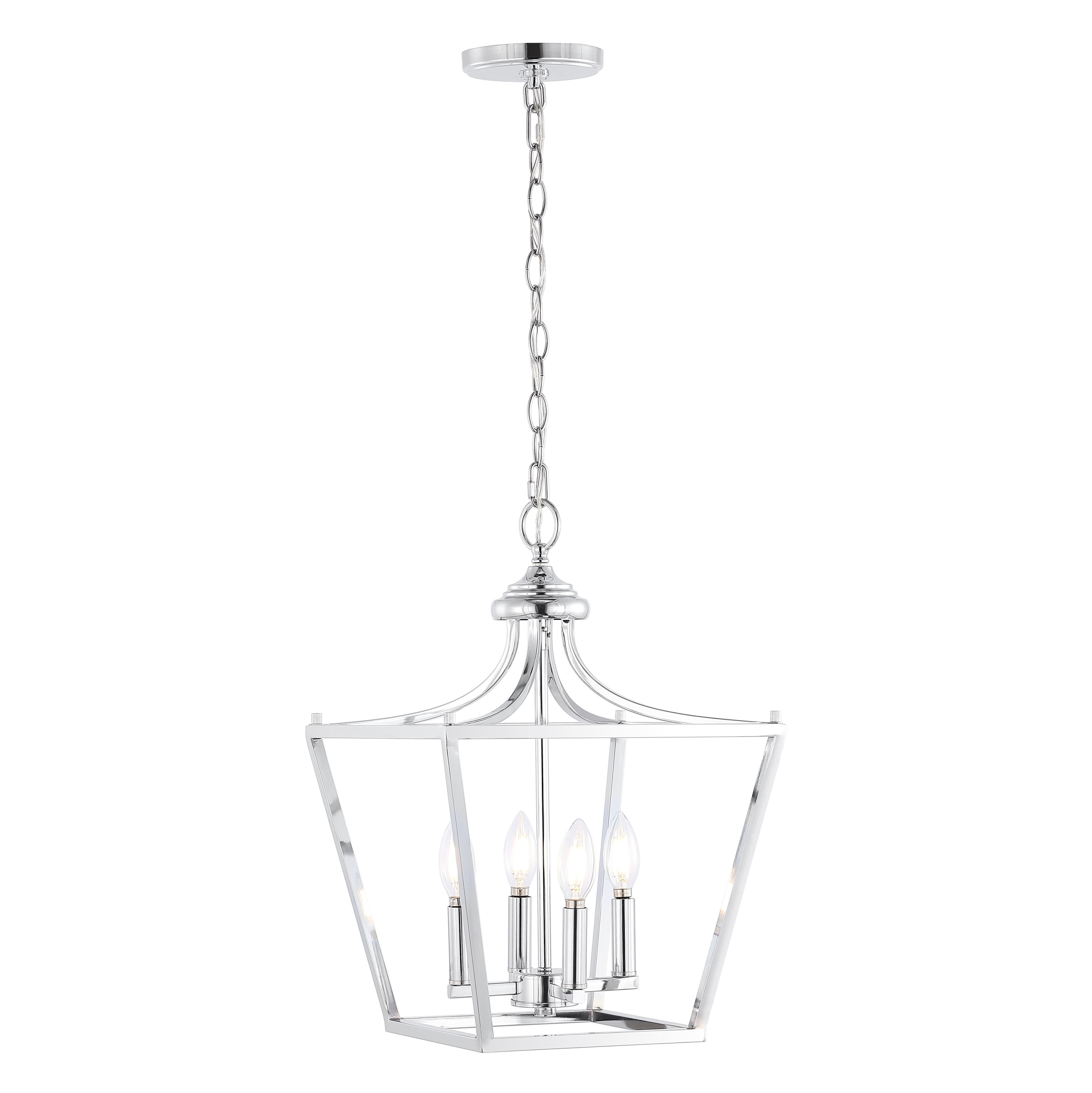 "Jonathan Y - Camden 13"" 4-Light Iron Classic Midcentury Pendant Lantern - Chrome" price history on PriceWatchPro