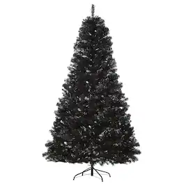 Boyel Living - 7ft Artificial Christmas Tree Douglas Fir with Realistic Branches 1346 Tips and Metal Base - Black