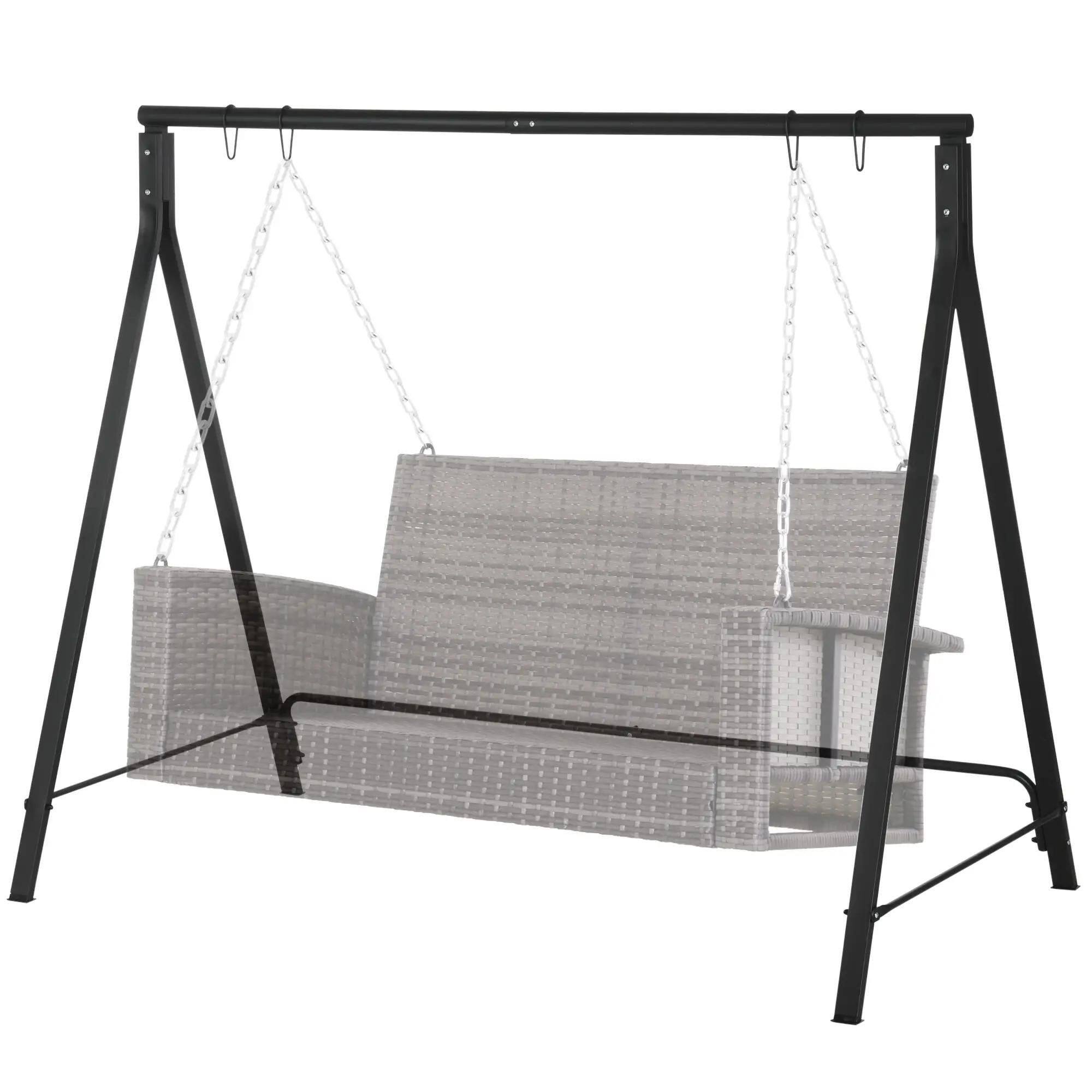 Angle. Resenkos - Resenkos Heavy Duty Swing Frame, Metal Porch Swing Stand, 528 lbs Capacity, Perfect for Backyard, Patio, Lawn, Black.