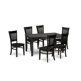 East West Furniture - Dining Table- Dining Chairs - Brown