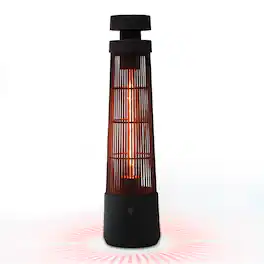 ZACHVO - 1200 Watt Electric Standing Patio Heater - Black